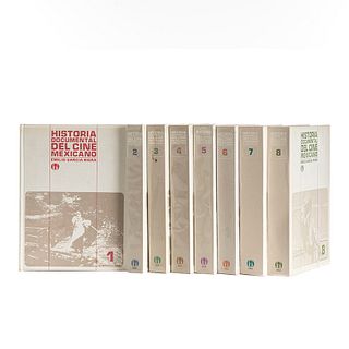 García Riera, Emilio. Historia Documental del Cine Mexicano. México: Ediciones Era, 1969 - 1976. Tomos I-VIII. Primera edición. Pzs: 8.