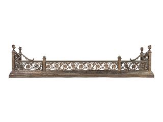 A Louis XVI Style Silvered Bronze Fire Fender
Length 51 inches