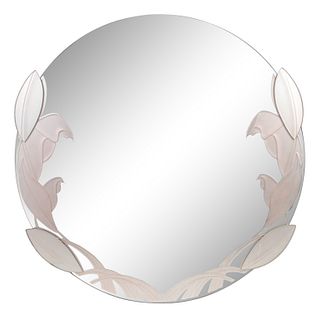 A Contemporary Glass Circular Mirror
Diameter 36 inches.