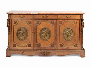 A Louis XVI Style Gilt-Bronze-Mounted Kingwood Mueble d'Appui
Height 40 x length 70 x depth 17 inches.