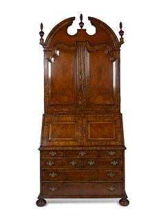 A George II Style Walnut Secretary Bookcase
Height 100 x width 48 x depth 24 inches.