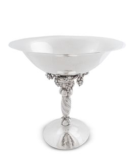 A Georg Jensen Large Silver Compote
Height 12 inches.