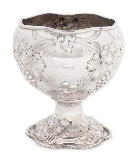 An American Silver Footed Bowl
Height 6 5/8 x diameter 6 1/2 inches.