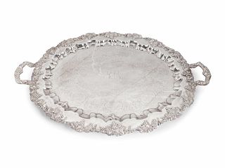 An American Silverplated Two-Handled Oval Footed Tray
Length over handles 30 x with 20 3/4 inches.