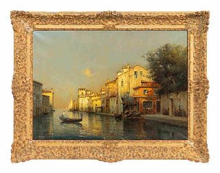 ^Antoine Bouvard
(French, 1870-1956)
Gondola on a Venetian Canal