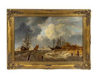 John Wilson Carmichael
(British, 1800-1868)
Harbor Under a Looming Storm