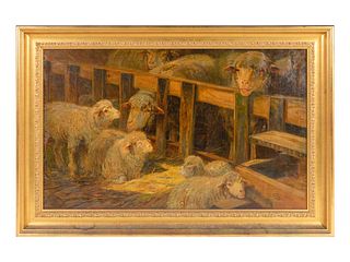 John Austin Sands Monks
(American, 1850-1917)
Lambs and Ewes in the Fold