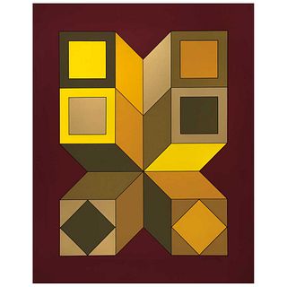 VICTOR VASARELY, XICO 6, 1973, Signed, Serigraph on cardboard FV 26 / 260, 35.4 x 28.3" (90 x 72 cm)