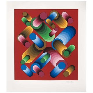 VICTOR VASARELY, Oslop 3, 1989, Signed, Serigraph H. C., 18.3 x 17.4" (46.5 x 44.2 cm)