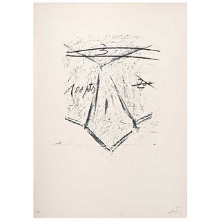 ANTONI TÁPIES, Llambrec 12, 1975, Signed, Lithography 18 / 75, 18.5 x 14.9" (47 x 38 cm) plate, 29.9 x 22" (76 x 56 cm) size of paper
