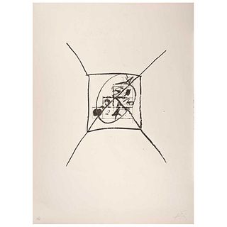 ANTONI TÁPIES, Llambrec 9, 1975, Signed, Lithography 25 / 75, 17.3 x 14.9" (44 x 38 cm) plate, 29.9 x 22" (76 x 56 cm) total size of paper