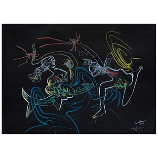 ROBERTO MATTA, Niños y madonas de como nace una violeta de José Martí, series Verbo América, 1985, Signed, Lithograph p.d.a, 19.6 x 27.5" (50 x 70 cm)