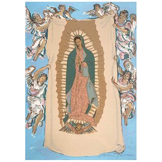 CARMEN PARRA, Virgen de Guadalupe, Signed, Serigraphy 40 / 100, 27.5 x 20.2" (70 x 51.5 cm)