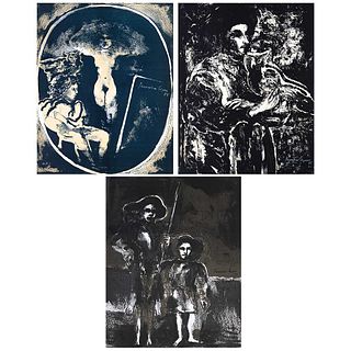 FRANCISCO CORZAS, a)Incubos b)El ciego vidente c)Médicos de la Legua, Signed and dated 73, Lithography Hc/E, 20.4 x 16.5" (52 x 42 cm), Pieces: 3