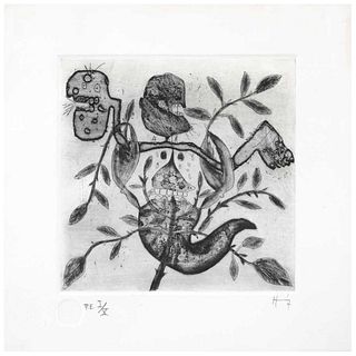 SERGIO HERNÁNDEZ, Untitled, Signed, Dry point, aquatint and roulette P. E I / X, 7.6 x 7.6" (19.5 x 19.5 cm)