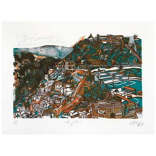 FANUVY NÚÑEZ, Los jales, Signed and dated 2017, Woodcut on print 1 / 8, 15.7 x 23.6" (40 x 60 cm)
