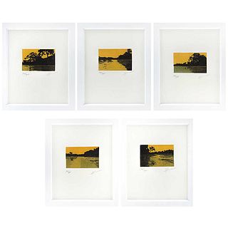 JAN HENDRIX, Arnhem Land, 2015, Signed, Photoengravings 30 / 40, 2.3 x 3.7" (6 x 9.5 cm) each, Pieces: 5