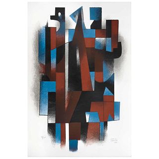 CARLOS MÉRIDA, Untitled, Signed and dated 84, Serigraph 31 / 100, 12.5 x 12.9" (32 x 33 cm)