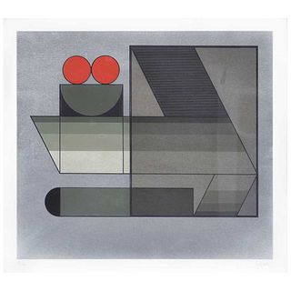 MANUEL FELGUÉREZ, Untitled, from the binder Diferencia y Continuidad, Signed, Serigraph P. A., 12 x 13.4" (30.5 x 34.2 cm)