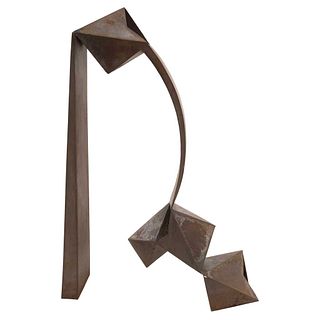 ERNESTO ÁLVAREZ, El umbral de la montaña, 2009, Signed, Oxidized steel sculpture 5 / 6, 18.1 x 12.5 x 7.8" (46 x 32 x 20 cm), Certificate