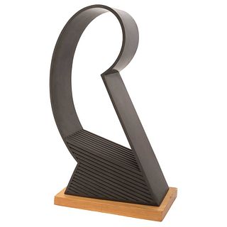 PAUL NEVIN, Cabeza, Signed, Bronze sculpture 2/6 on wooden base, 28.3 x 19 x 5.9" (72 x 48.5 x 15 cm) with base, Certificate