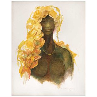 GUILLERMO MEZA, Untitled, Signed with monogram and dated 90, Watercolor on paper, 25.5 x 19.6" (65 x 50 cm)