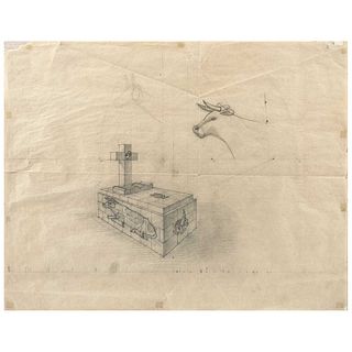 ANTONIO RUIZ EL CORZO, El entierro de la vaca, Sketch, Unsigned, Graphite pencil on paper, 15.7 x 20.2" (40 x 51.5 cm), Certificate
