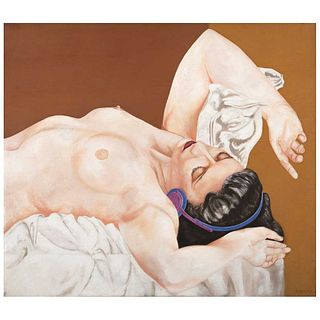NICOLÁS AMOROSO, Desnudo, Signed, Oil on canvas, 27.5 x 31.4" (70 x 80 cm)