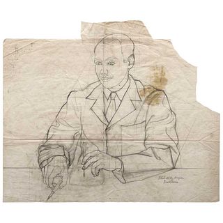 JUAN O'GORMAN, Estudio para el retrato del Dr. Hinojosa, Signed, Graphite pencil on tracing paper, 19.6 x 24" (50 x 61 cm)
