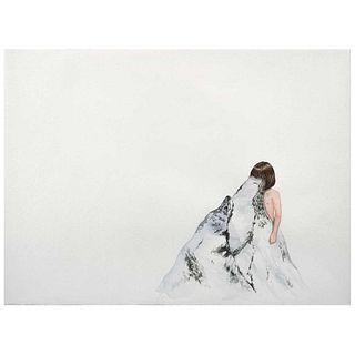 MARIANA MAGDALENO, Buscándome, Signed on back, Watercolor on paper, 10.8 x 14.7" (27.5 x 37.5 cm)