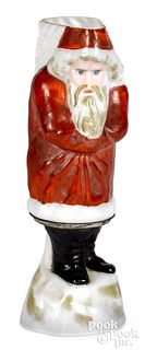 Figural milk glass Santa Claus miniature oil lamp