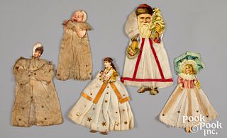 Victorian scrap and cotton Christmas ornaments