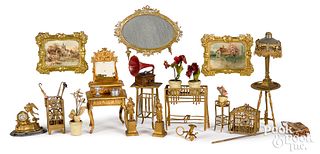 Group of miniature dollhouse accessories