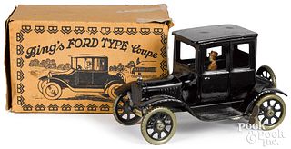 Boxed Bing tin wind-up Ford Type Coupe