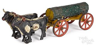 Kenton cast iron oxen drawn log wagon
