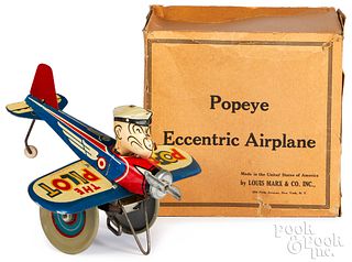 Marx tin wind-up Popeye Eccentric Airplane