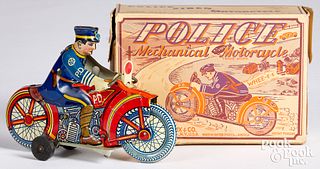 Marx tin wind-up Police Mechanical Motorcycle