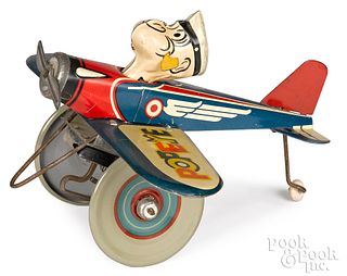 Marx tin lithograph Popeye the Pilot wind-up