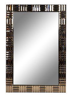 A Contemporary Beveled Glass Mirror
62 x 42 1/2 inches.