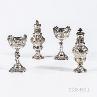 Sixteen Pieces of Continental Silver Tableware, probably Germany, late 19th/early 20th century, bearing English pseudo marks, eight eac