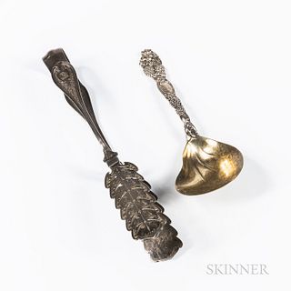 Two American Sterling Silver Serving Pieces, early 20th century, each monogrammed, a Tiffany & Co. berry serving spoon and a Ball, Blac