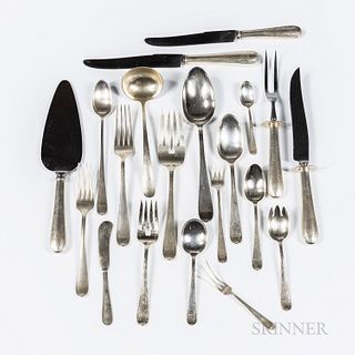 Gorham Sterling Silver Flatware Service, Providence, early 20th century, monogrammed, comprised of seventeen teaspoons, twelve each: di
