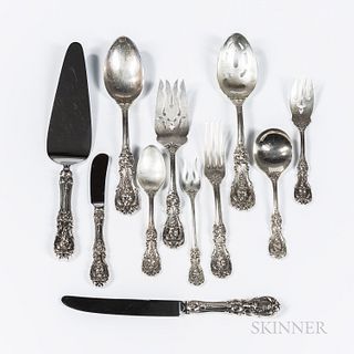 Reed & Barton "Francis I" Pattern Sterling Silver Flatware Service, Massachusetts, 20th century, eight forks, ten salad forks, eight so