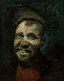 Attributed to Vasily Vasil'yevich Vereshchagin (Russian, 1842-1904), Head of a Grinning Peasant, Unsigned, attributed on a presentation