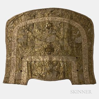 Gold and Silver Embroidered Cape, Europe, 18th/19th century, featuring a densely embroidered rendering of various floral forms in a var