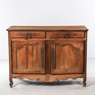 French Walnut Provincial Buffet, early 19th century, ht. 40, wd. 55, dp. 25 in.