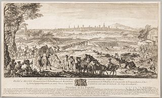 Jacques Rigaud (French, 1681-1754), Two Military Prints: Ouverture de La Tranchée: Represantations des actions les plus Considerables d