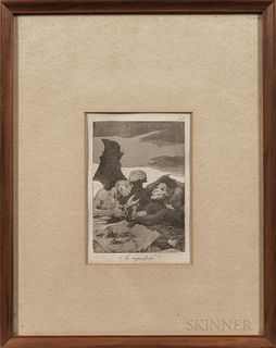 Francisco José de Goya y Lucientes (Spanish, 1746-1828) Two Framed Prints: Se Repulen and Aveugle Enlevé sur les Cornes d'un Taureau Se