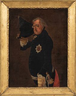 After Johann Heinrich Christian Franke (German, 1738-1792), Copy of the Portrait of King Frederick II of Prussia Doffing His Hat, Unsig