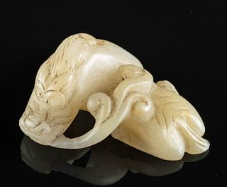 19th C. Chinese Qing Dynasty Stone Amulet - Dragon